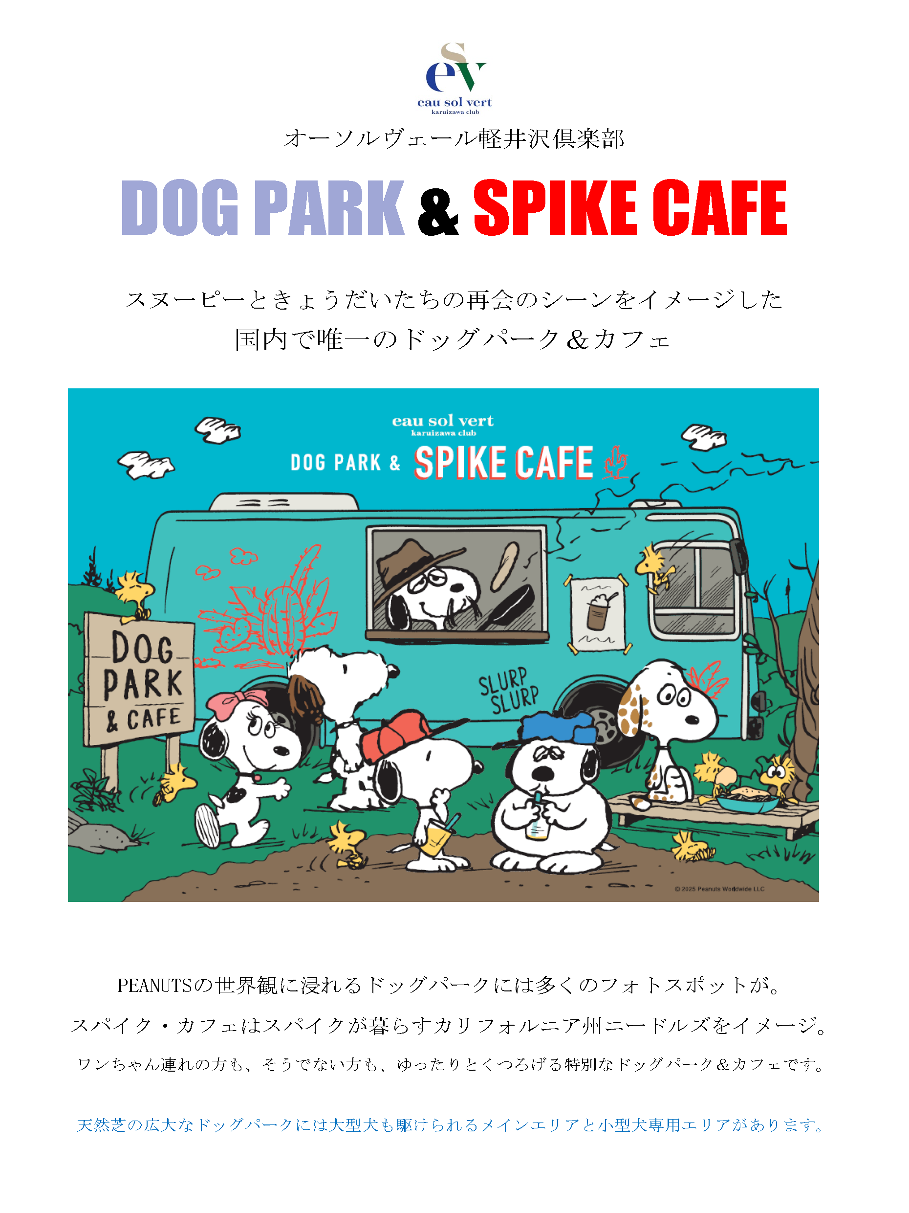 DOG PARK & SPIKE CAFÉ 2025.7.5（土） OPEN！！ | オーソルヴェール